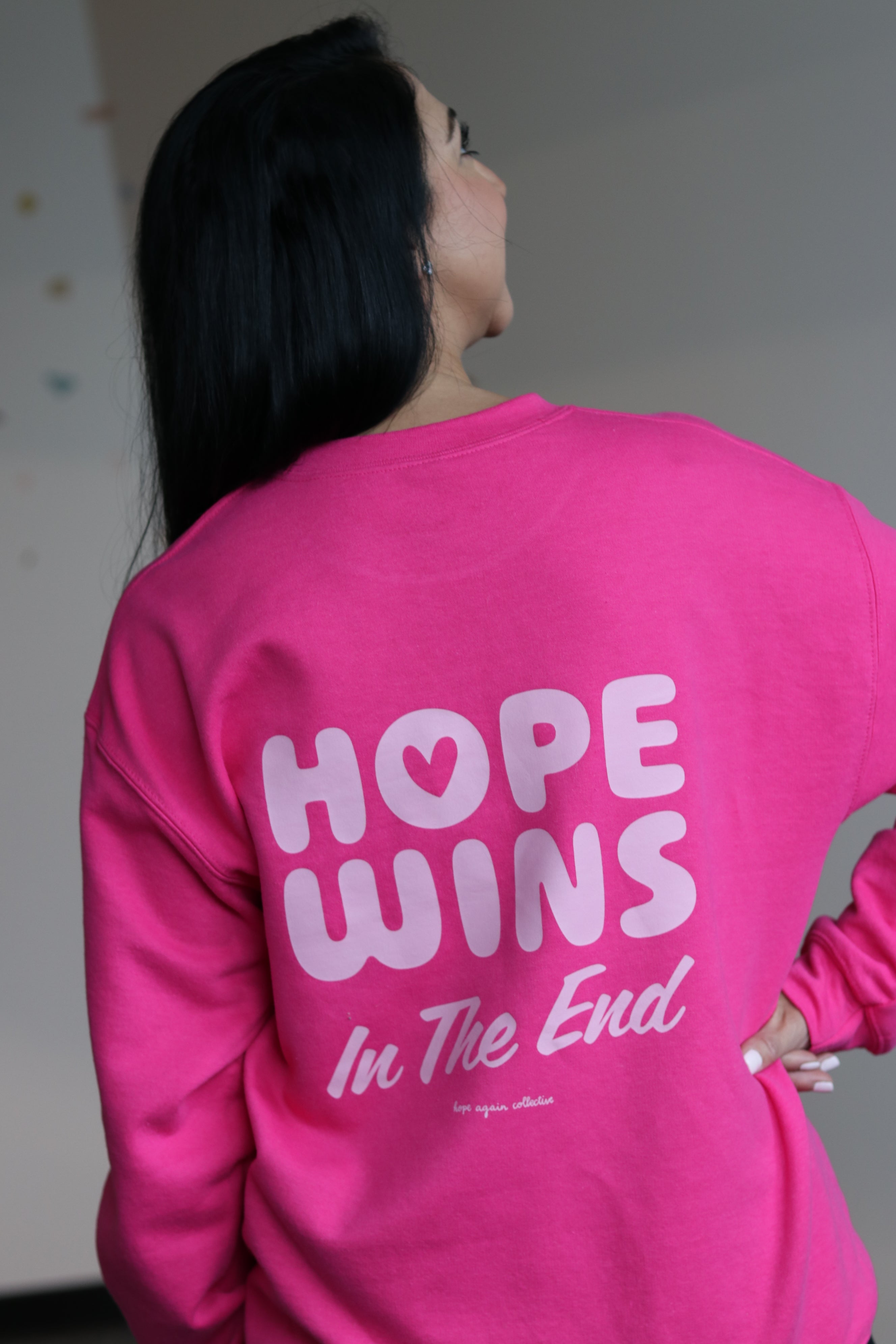 Hope Wins Sweatshirt in Pink – Hope Again Collective